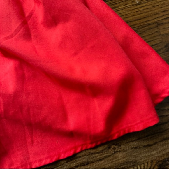 Red Tie Front Button Down Spaghetti Strap Midi Summer Dress - Picture 4 of 16